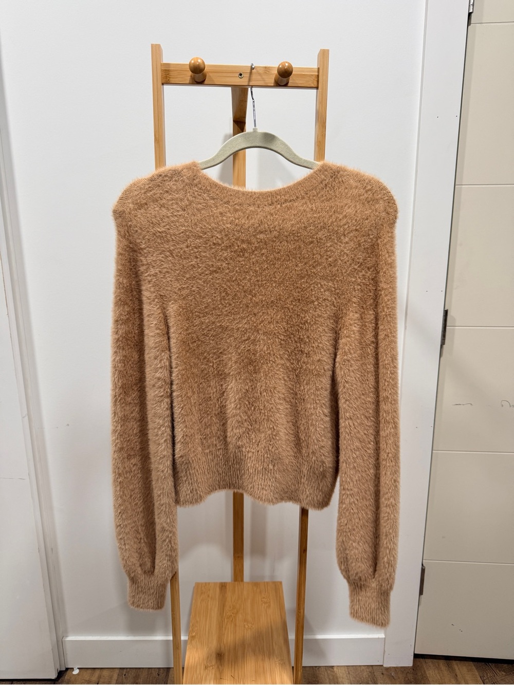 Sunday Best Plush Crewneck Sweater in Camel Brown - Picture 4 of 6